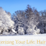 Image of snowy background with Winterizing Your Life Hair in text